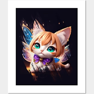 Cat 3d Fairy Cute Posters and Art